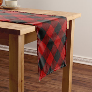 MacGregor Rob Roy Buffalo Plaid Red Tartan Short Table Runner
