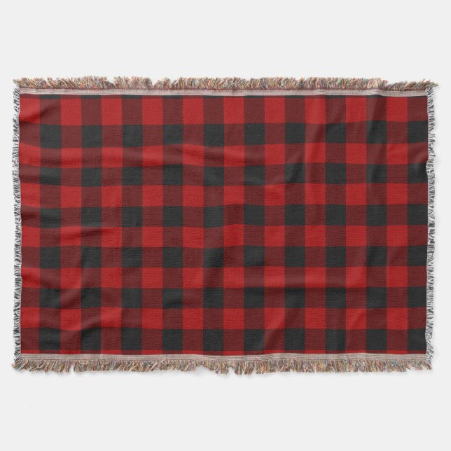 MacGregor | Rob Roy | Buffalo Plaid Red Tartan Throw Blanket (Front)