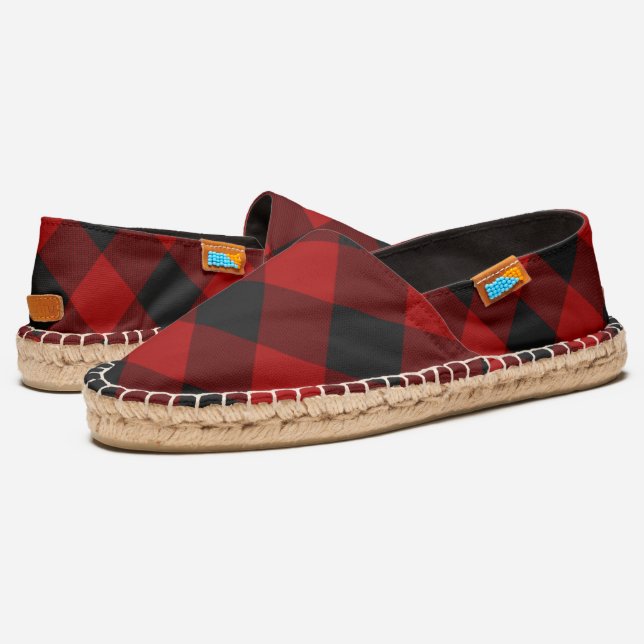 MacGregor Rob Roy Red Buffalo Plaid Espadrilles (Angled)