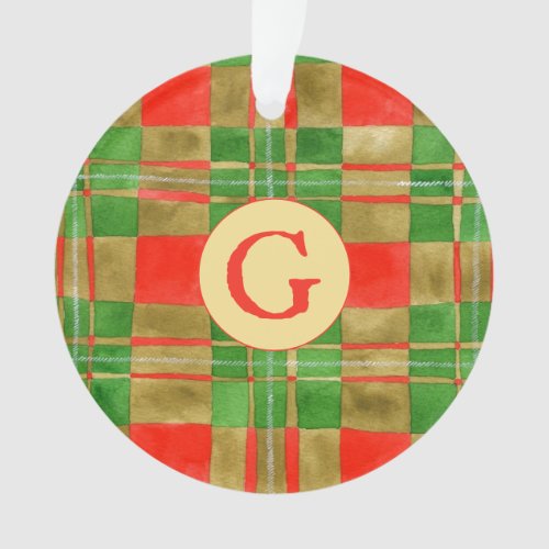 MACGREGOR TARTAN Acrylic Circle Ornament  Initial