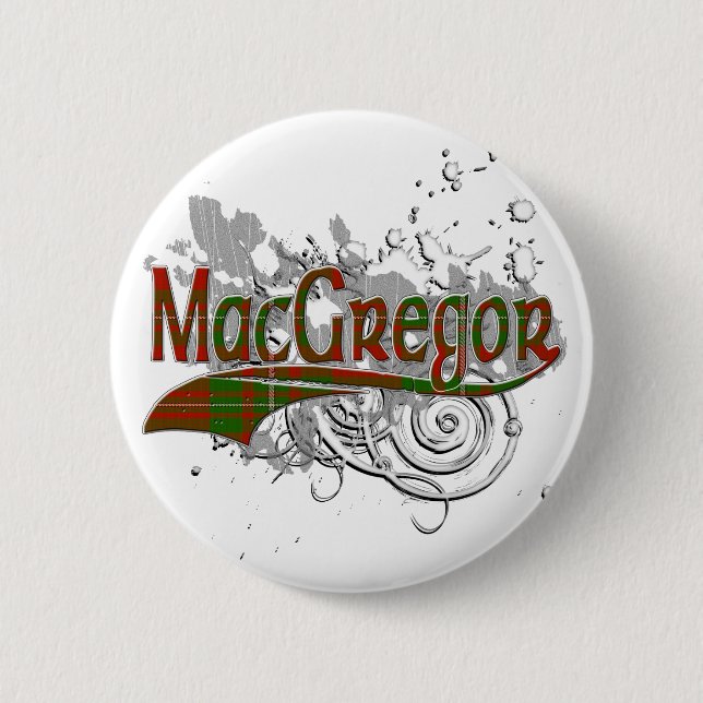 MacGregor Tartan Grunge Button (Front)