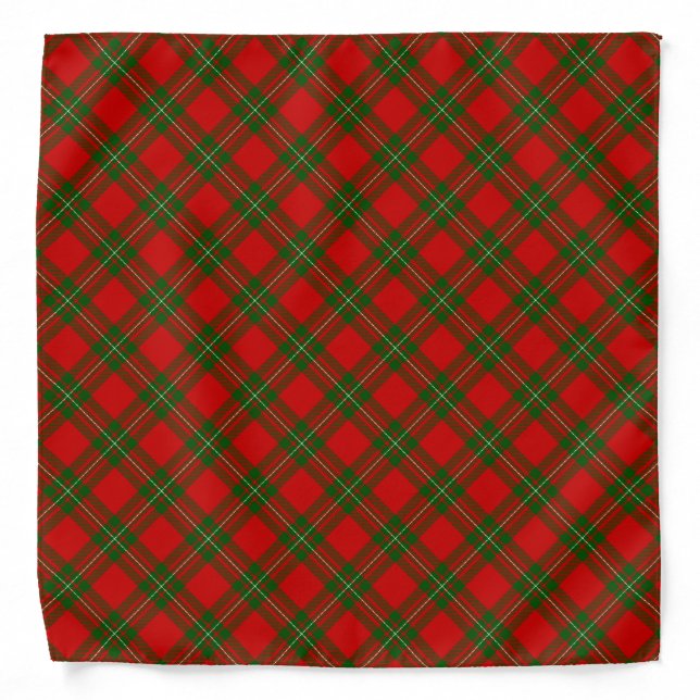 MacGregor tartan red green plaid Bandana (Front)
