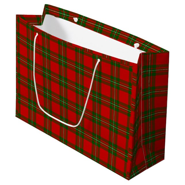 MacGregor tartan red green plaid Large Gift Bag (Front Angled)