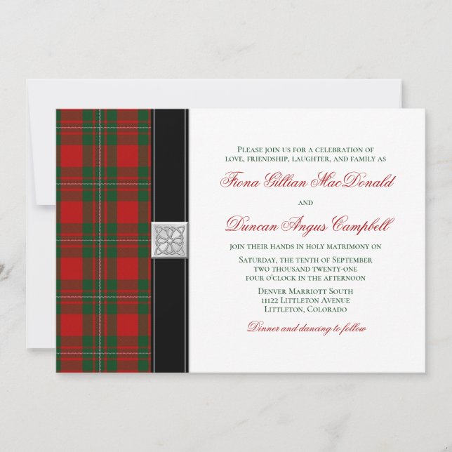 MacGregor Tartan Wedding Invitation (Front)