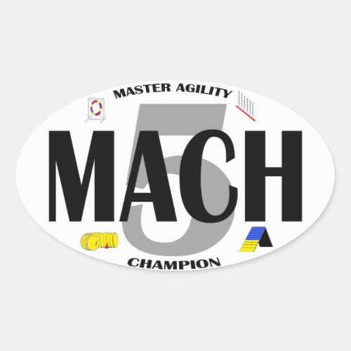 MACH 5 Dog Agility Title Sticker
