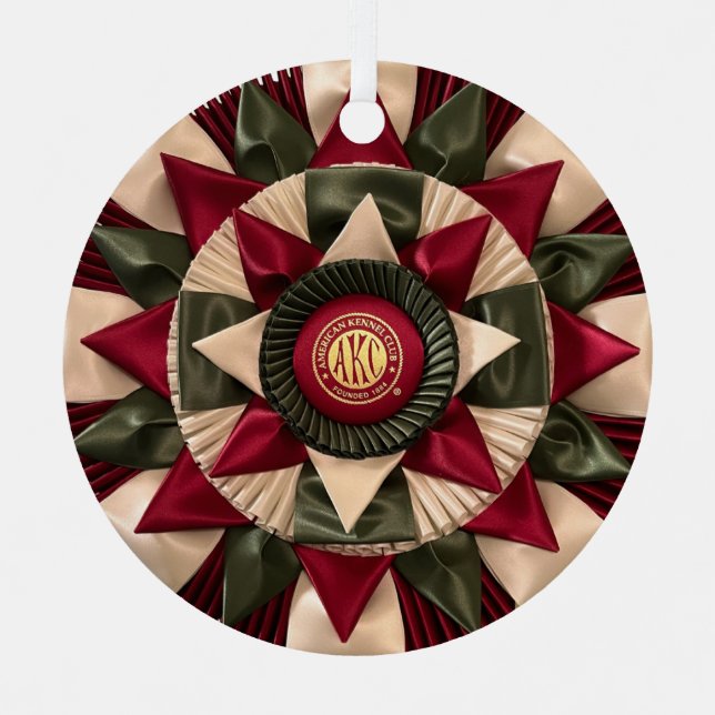 MACH Dog Rosette Custom Christmas Metal Ornament (Front)