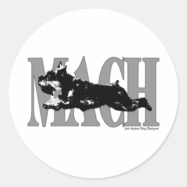 MACH Schnauzer Classic Round Sticker (Front)