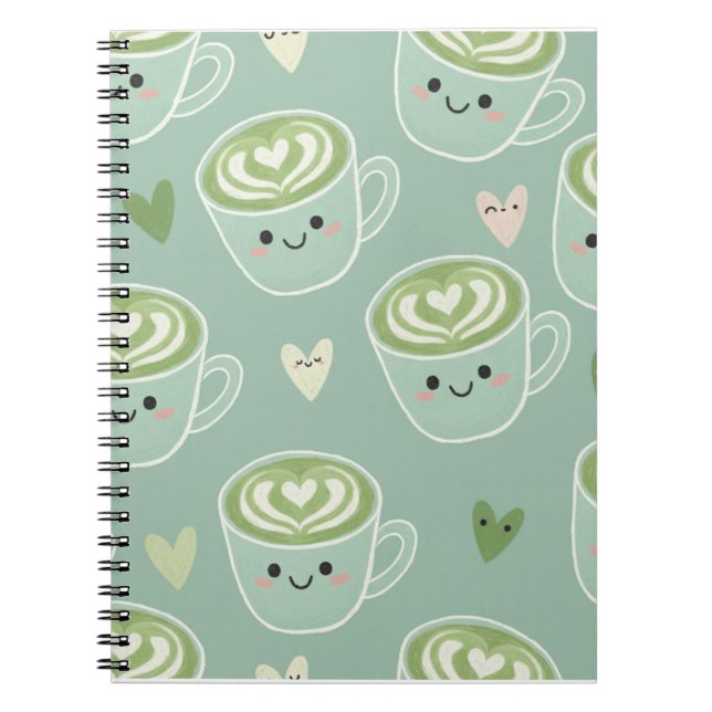 Macha Latte Art Spiral Notebook (Front)