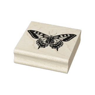 Machaon Swallowtail Butterfly Rubber Stamp