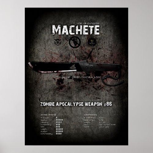 Machete zombie apocalypse poster