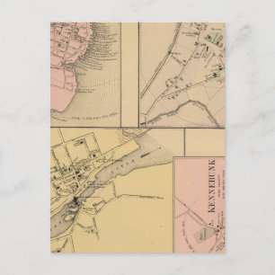 Machias, Eastport, Alfred, Kennebunk Postcard