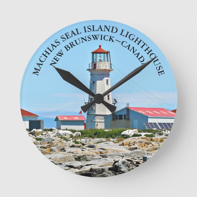Machias Seal Island Lighthouse, NB Wall Clock (Front)