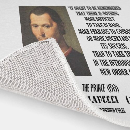 Machiavelli Lead Introduction New Order Of Things Rug