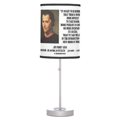 Machiavelli Lead Introduction New Order Of Things Table Lamp