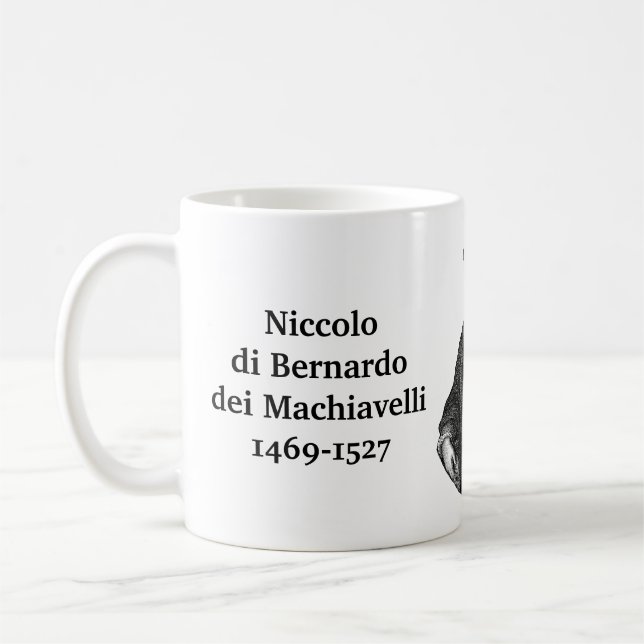Machiavelli quote on intellect coffee mug (Left)
