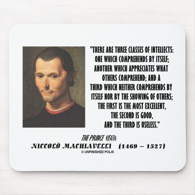 Machiavelli Three Classes Of Intellects Quote Mouse Pad (Front)