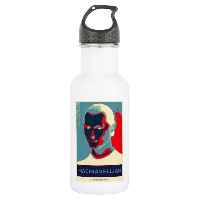 Machiavellian (Obama-style Poster) Water Bottle (Front)