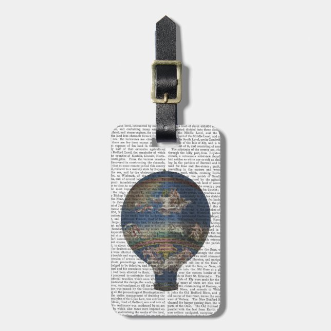 Machine Aerostatique Hot Air Balloon Luggage Tag (Front Vertical)