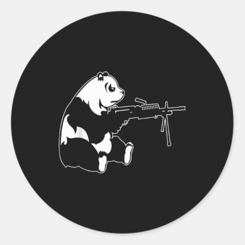 Machine Gun Panda Classic Round Sticker