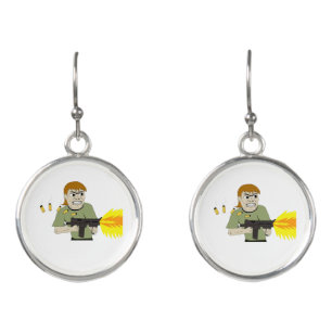 machine gunner earrings