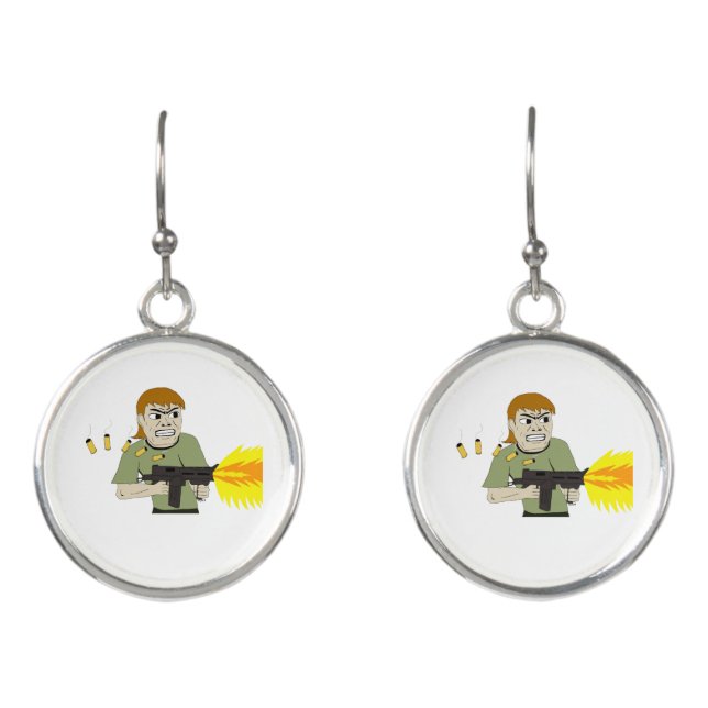 machine gunner earrings (Front)
