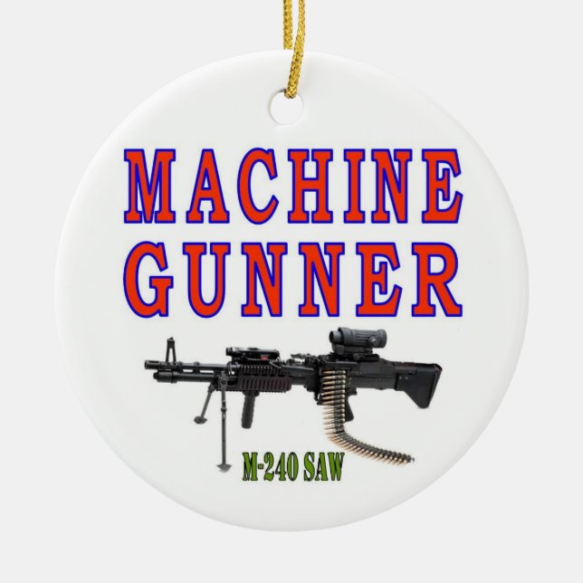 MACHINE GUNNER M-240 CERAMIC ORNAMENT (Front)