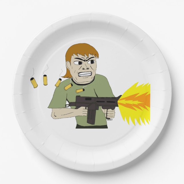 machine gunner paper plates (Front)
