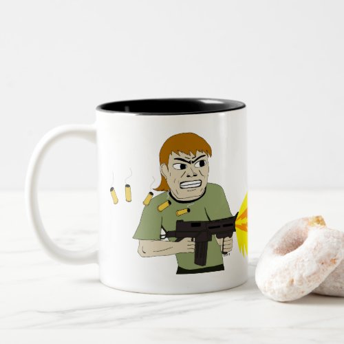 machine gunner Two_Tone coffee mug