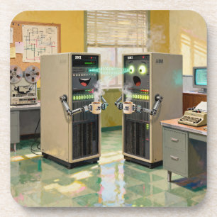 “Machine Language”  -  Humorous Technology         Beverage Coaster
