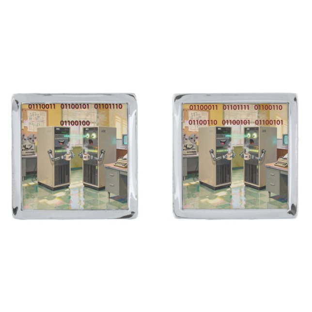 “Machine Language”  -  Humorous Technology         Cufflinks (Front)