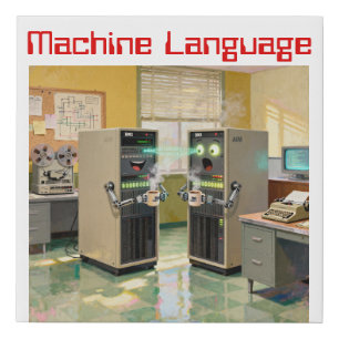“Machine Language” - Humorous Technology Faux Canvas Print