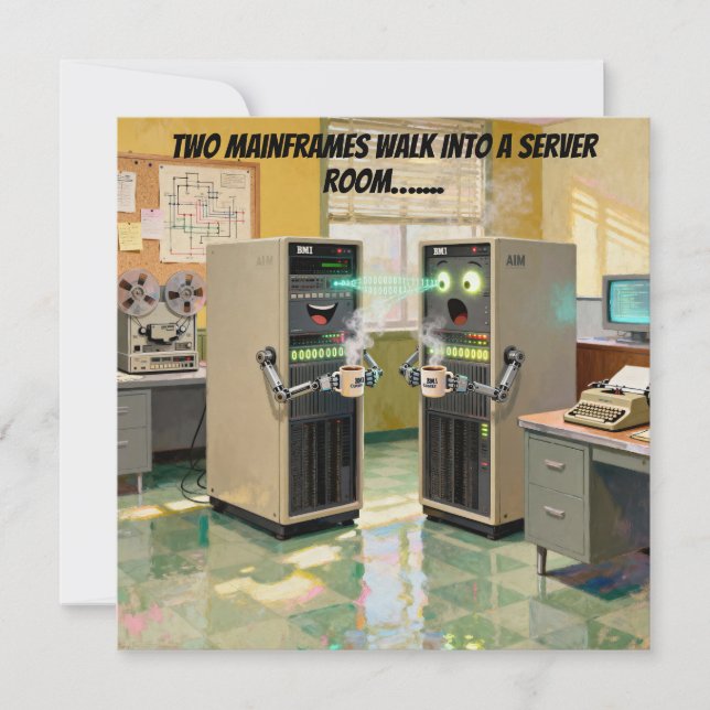 “Machine Language”  -  Humorous Technology         Holiday Card (Front)