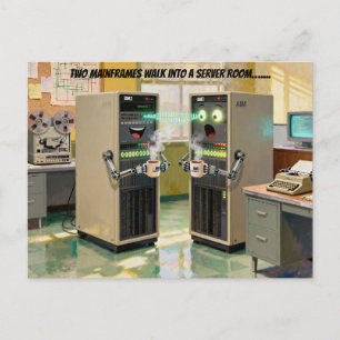 “Machine Language” - Humorous Technology Postcard