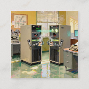 “Machine Language”  -  Humorous Technology         Square Business Card