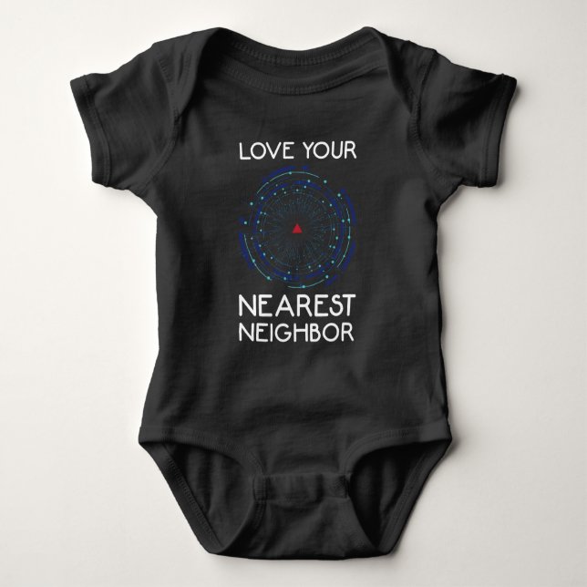 Machine Learning Nearest Neighbor Algorithm AI Baby Bodysuit (Front)