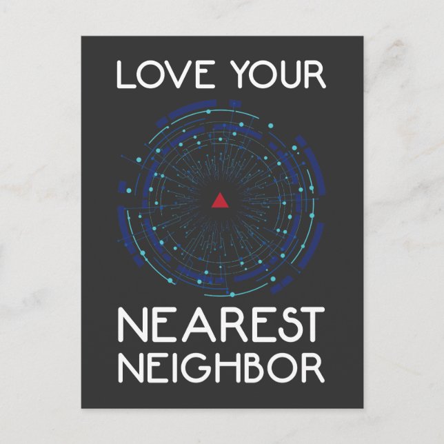 Machine Learning Nearest Neighbor Algorithm AI Postcard (Front)