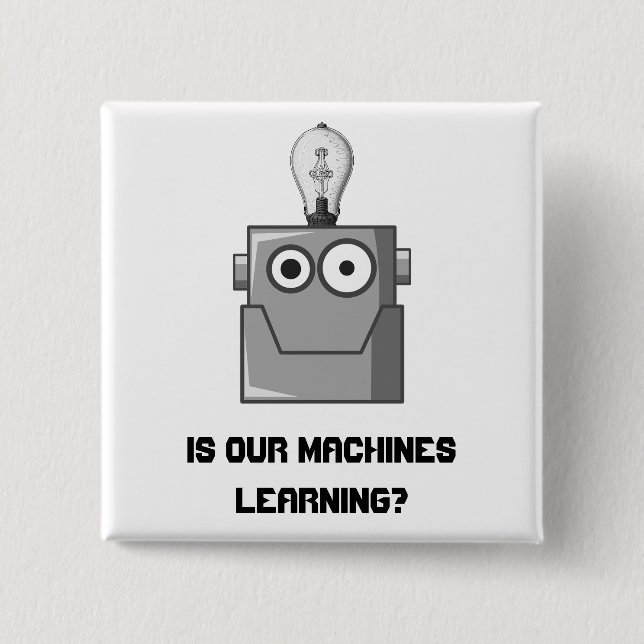 Machine Learning Technology Humor Button (Front)