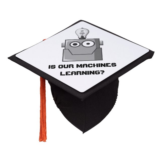 Machine Learning Technology Humor Graduation Cap Topper (Angled)