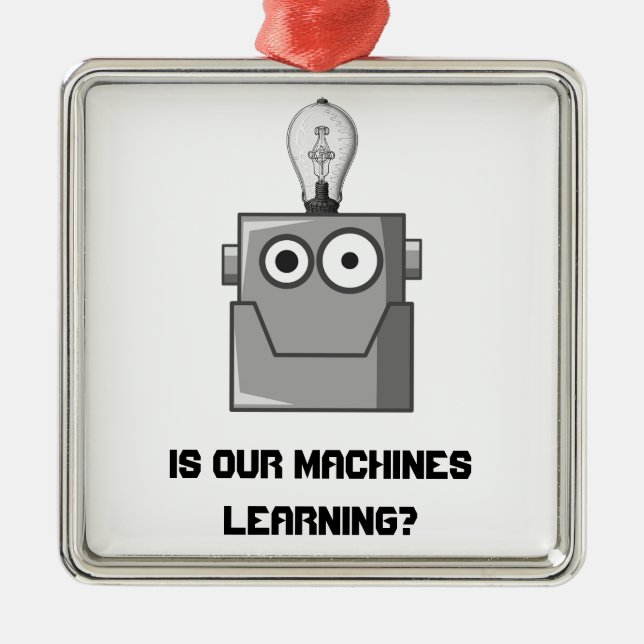 Machine Learning Technology Humor Metal Ornament (Front)