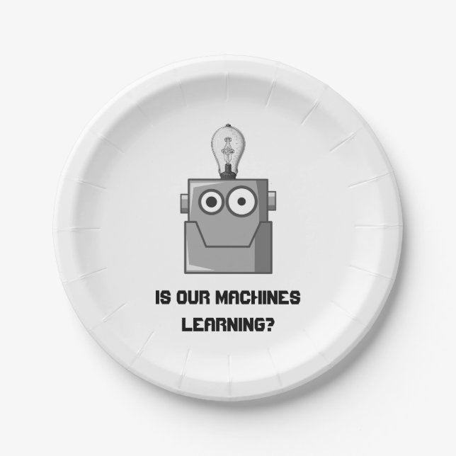 Machine Learning Technology Humor Paper Plates (Front)