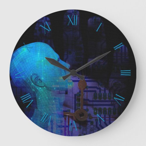 Machine Mind Concept Large Clock