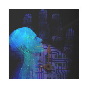 Machine Mind Concept Metal Print