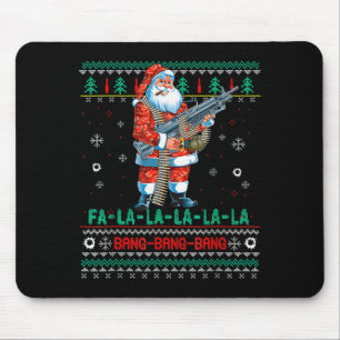 Machine Santa Claus Gun Lover Ugly Christmas Sweat Mouse Pad