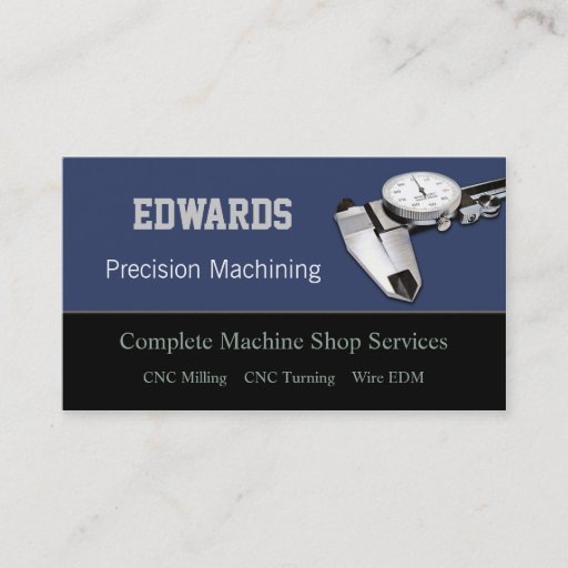 Customizable Machine Shop Business Card
