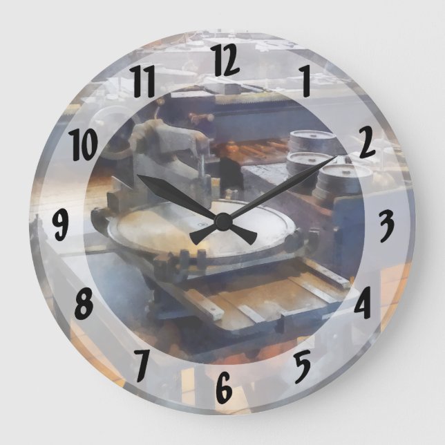 Machine Shop With Punch Press Large Clock (Front)