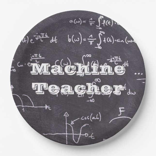 Machine Teacher Paper Plates (Front)