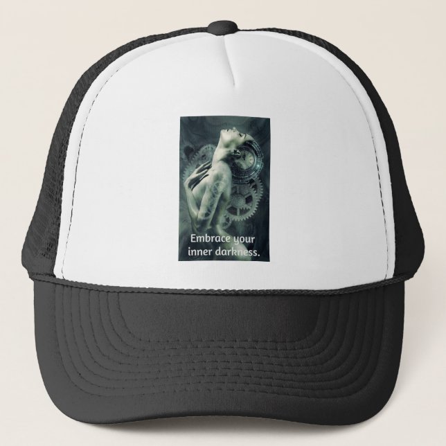 machine woman 2 embrace your inner darkness trucker hat (Front)