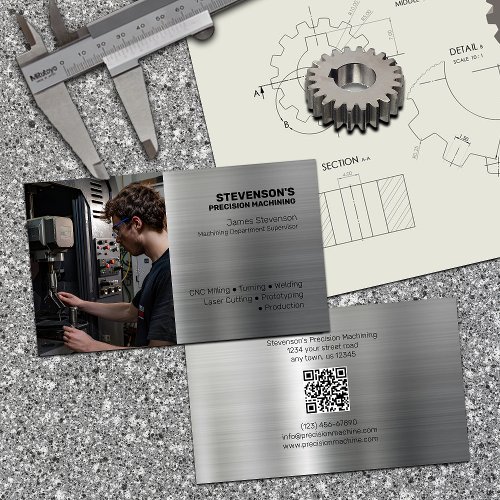 Machining and Metal Fab Aluminum Effect  Business Card