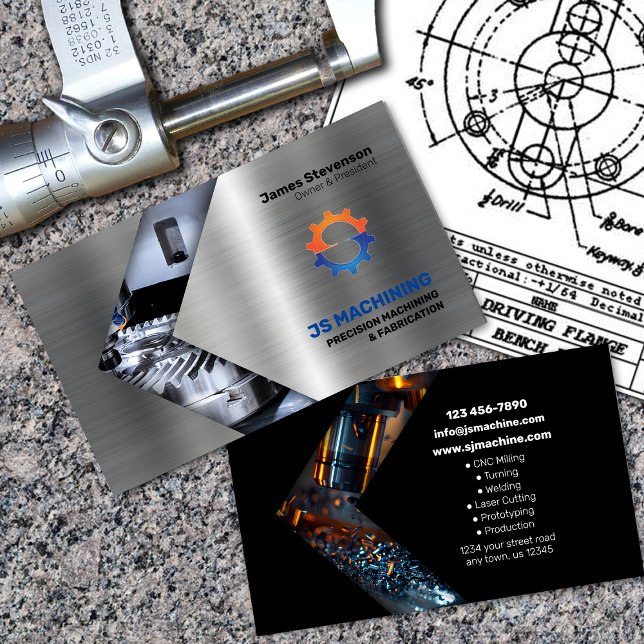 Machining and Metal Fab Aluminum Effects Business Card (Creator Uploaded)