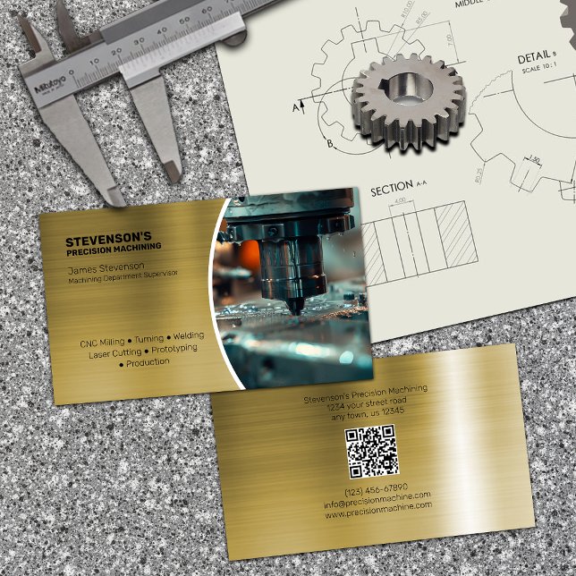 Machining and Metal Fab Brass Effect Business Card (Creator Uploaded)